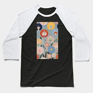 Hilma's Blossom Symphony: Abstract Floral Patterns Baseball T-Shirt